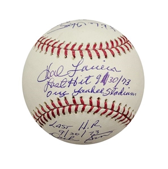 Baseball Signed By (3) Players Responsible For Original Yankee Stadium Final Milestones